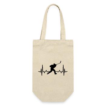 Eishockey Liebhaber Herzklopfen - Gift Bag for Bottles - nature - Front
