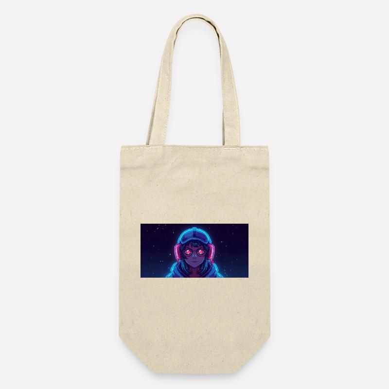 Neon gamer avec casque - Sac à bouteille - nature