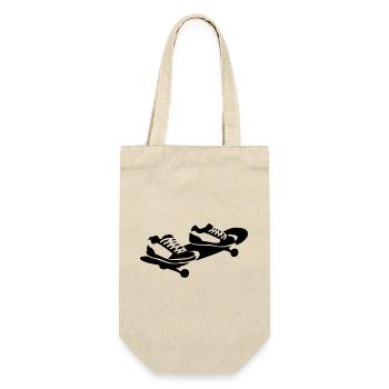 Skateboard - Geschenkbeutel für Flaschen - Natur - Vorne