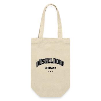 Düsseldorf Germany Retro lettering in the bow - Gift Bag for Bottles - nature - Front