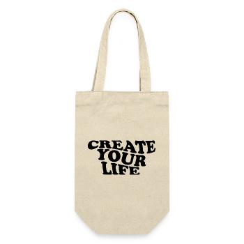 Create Your Life – Motivational Saying - Gift Bag for Bottles - nature - Front