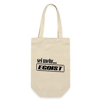 Egoist / Klarer Statement-Look - Geschenkbeutel für Flaschen - Natur - Vorne