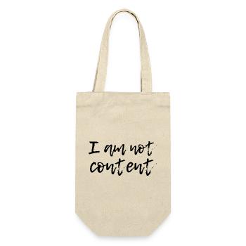 I Am Not Content - Emotional Handwritten Script - Geschenkbeutel für Flaschen - Natur - Vorne