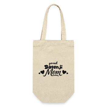 Proud Barkless Dog Mother, Basenji - Gift Bag for Bottles - nature - Front