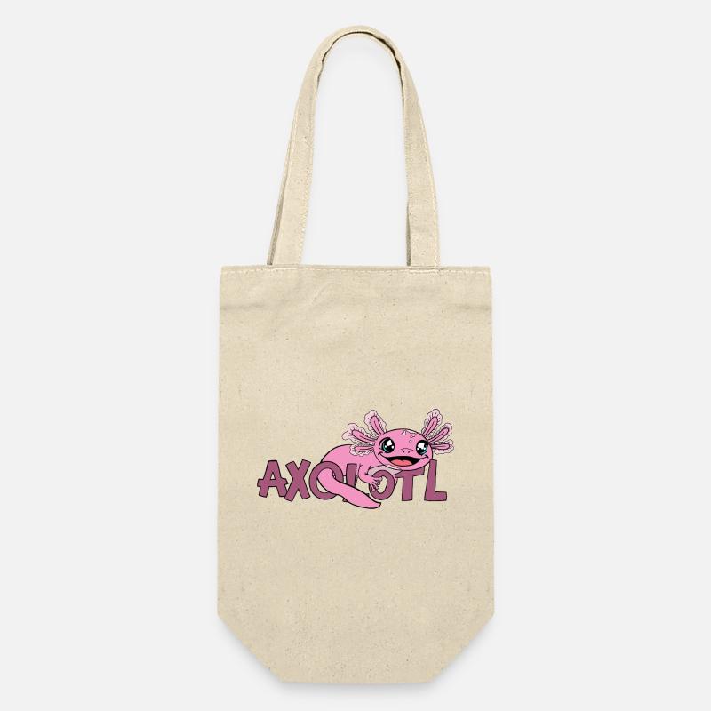 Cheerful Axolotl Lettering - Gift Bag for Bottles - nature