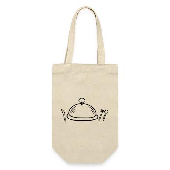 Ich esse, also bin ich - Geschenkbeutel für Flaschen - Natur - Vorne