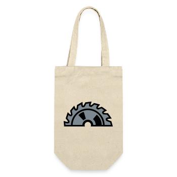 Kreissaegeblatt Halb Logo - Geschenkbeutel für Flaschen - Natur - Vorne