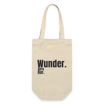 Wunder. Gern. Bar. – Humorvolles Typografie Design - Geschenkbeutel für Flaschen - Natur - Vorne