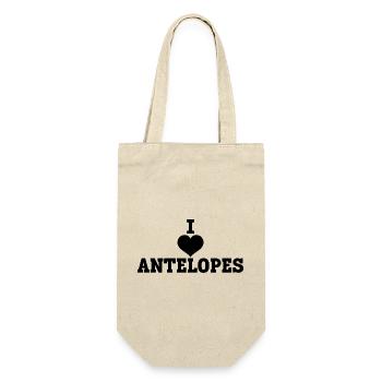 I Love Antilopen - Geschenkbeutel für Flaschen - Natur - Vorne
