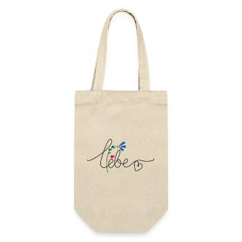 Flower Heart - Gift Bag for Bottles - nature - Front