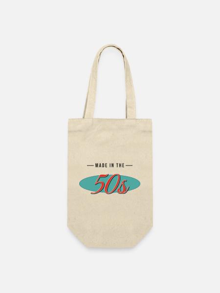 Made in the 50s – Classic Vintage Retro - Geschenkbeutel für Flaschen - Natur