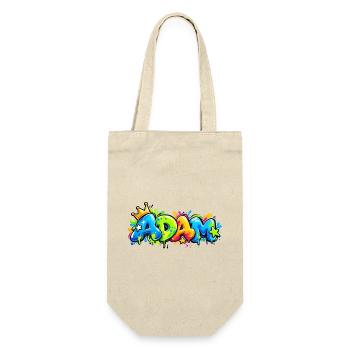 Nennen Sie Adam Graffiti Fluo: das Geschenk, das umhaut! - Geschenkbeutel für Flaschen - Natur - Vorne
