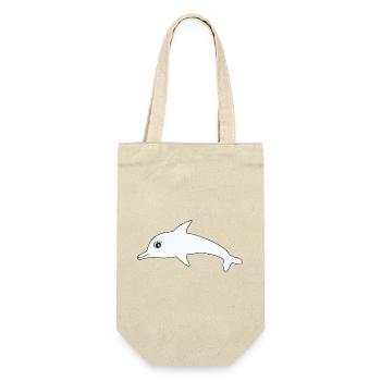 Delfin Delphine - Geschenkbeutel für Flaschen - Natur - Vorne