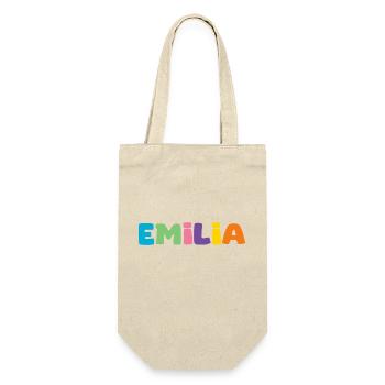 Name - Emilia - Geschenkbeutel für Flaschen - Natur - Vorne