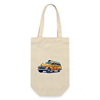 Taxi / Taxifahrer / Amerika / Comic / Old School - Geschenkbeutel für Flaschen - Natur - Vorne