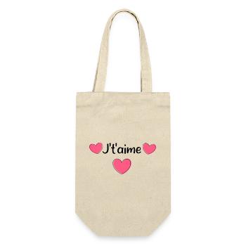 Valentinstag Pink Heart, Valentinstag - Geschenkbeutel für Flaschen - Natur - Vorne