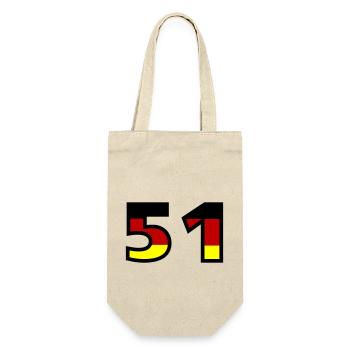 51 Zahl Deutschland Trikot - Geschenkbeutel für Flaschen - Natur - Vorne