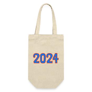 2024.Frohes neues Jahr. SILVESTER. NEUJAHR. - Geschenkbeutel für Flaschen - Natur - Vorne