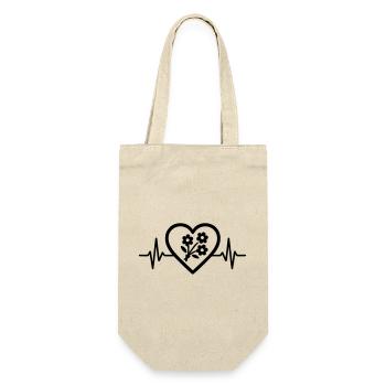 Herz + Florist / Floristin – Super Florist - Geschenkbeutel für Flaschen - Natur - Vorne