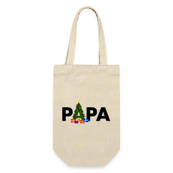 Papa Weihnachtsbaum - Geschenkbeutel für Flaschen - Natur - Vorne