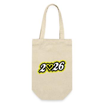 2026 Heart - Gift Bag for Bottles - nature - Front