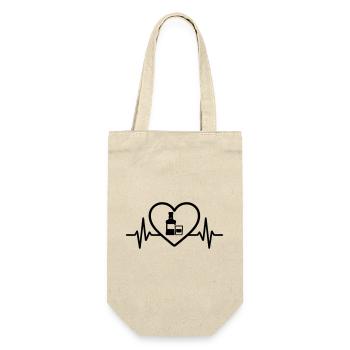 Bouteille et verre de whisky Heart - Sac à bouteille - nature - Devant