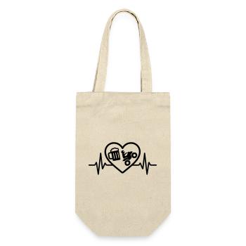 Heart Quad Beer - Gift Bag for Bottles - nature - Front