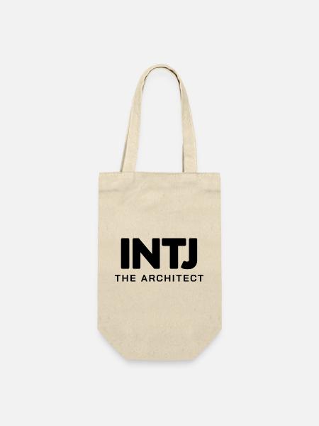 INTJ – The Architect | Minimalistisches Design - Geschenkbeutel für Flaschen - Natur