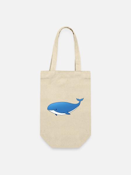 Blauer Wal Cartoon - Geschenkbeutel für Flaschen - Natur