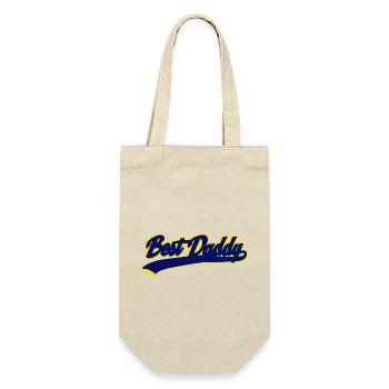 Beste Daddy Retro Sport Typografie - Geschenkbeutel für Flaschen - Natur - Vorne