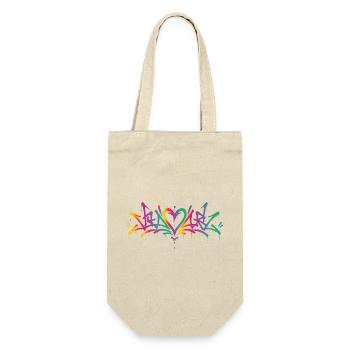 Buntes Love Graffiti Street Art Herz - Geschenkbeutel für Flaschen - Natur - Vorne