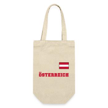 ÖSTERREICH Trikot Look - Flagge Fahne auf Brust - Geschenkbeutel für Flaschen - Natur - Vorne
