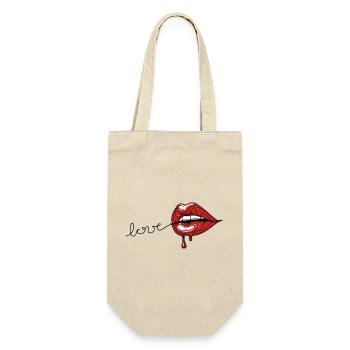 Crimson Drip - Red Lips Line Art - Sac à bouteille - nature - Devant