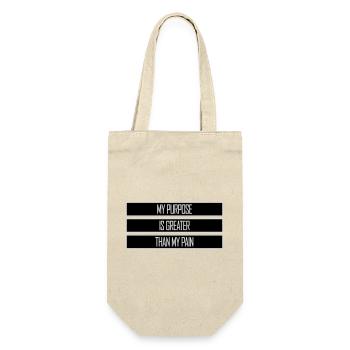 Mon but est plus grand que ma douleur, ce qui signifie le logo des guillemets - Sac à bouteille - nature - Devant