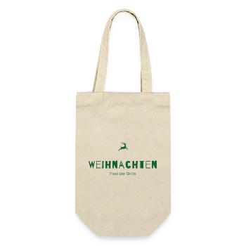 Weihnachten – Fest der Skills | Humorvolles Statem - Geschenkbeutel für Flaschen - Natur - Vorne