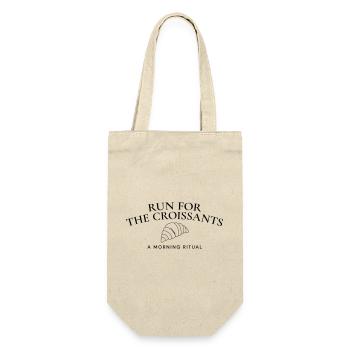 Run for the Croissants – Laufen & Café-Lebensstil - Geschenkbeutel für Flaschen - Natur - Vorne