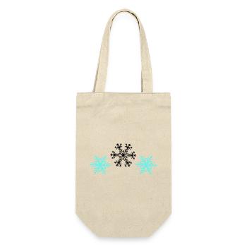 Schneeflocken - Geschenkbeutel für Flaschen - Natur - Vorne