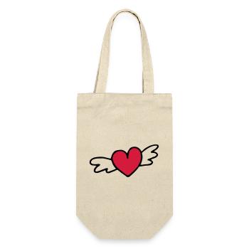 cadeau d'amour coeur volant - Sac à bouteille - nature - Devant