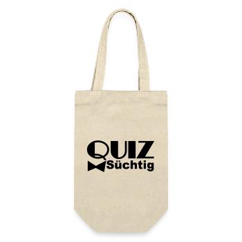Quiz-süchtig Quiz Wissen Hobby Spruch lustig TV - Geschenkbeutel für Flaschen - Natur - Vorne