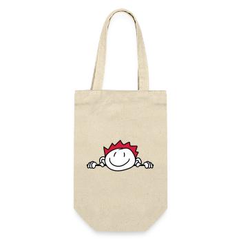 hide wall wall face head child painted kri - Gift Bag for Bottles - nature - Front