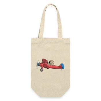 Cute lion in the plane - Gift Bag for Bottles - nature - Front