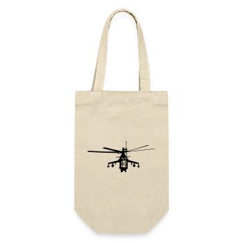 Hubschrauber Mi-24 - Geschenkbeutel für Flaschen - Natur - Vorne