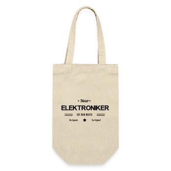 Bester Elektroniker - Geschenkbeutel für Flaschen - Natur - Vorne