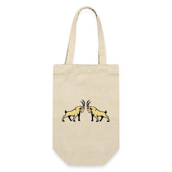 Capricorn Beige Double Bull Symmetry - Gift Bag for Bottles - nature - Front