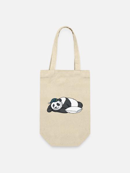 Panda - Geschenkbeutel für Flaschen - Natur