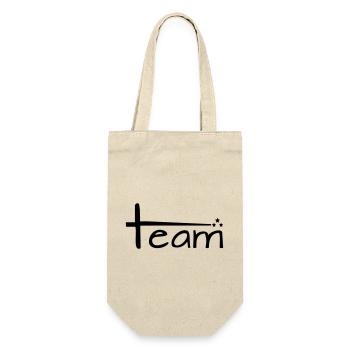 Team Style mit Sternen - Geschenkbeutel für Flaschen - Natur - Vorne