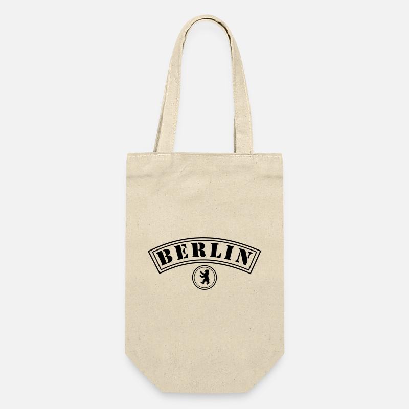 Berlin mit Bär - Geschenkbeutel für Flaschen - Natur