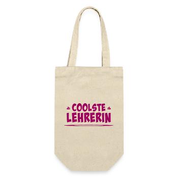 coolste lehrerin - Geschenkbeutel für Flaschen - Natur - Vorne