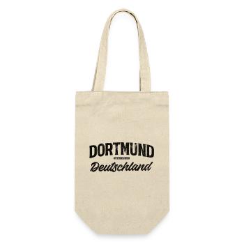 Dortmund Deutschland Vintage Schriftzug - Geschenkbeutel für Flaschen - Natur - Vorne