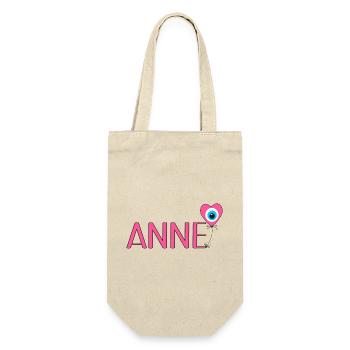 Anne mit Nazar Luftballon - Geschenkbeutel für Flaschen - Natur - Vorne